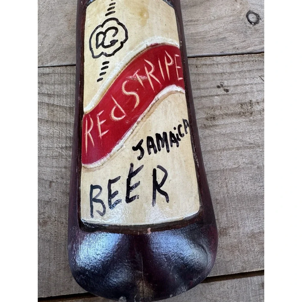 Red Stripe‎ Lager Beer  Wooden Hand Carved Art Hand Painted Sign | Mancave